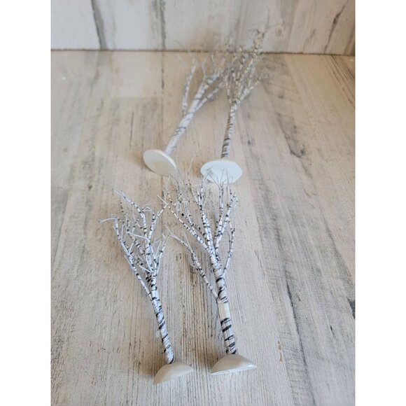 Dept 56 white bare branch Winter tree Village accessory xmas set - Picture 6 of 8